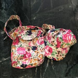 Floral bag and cap set